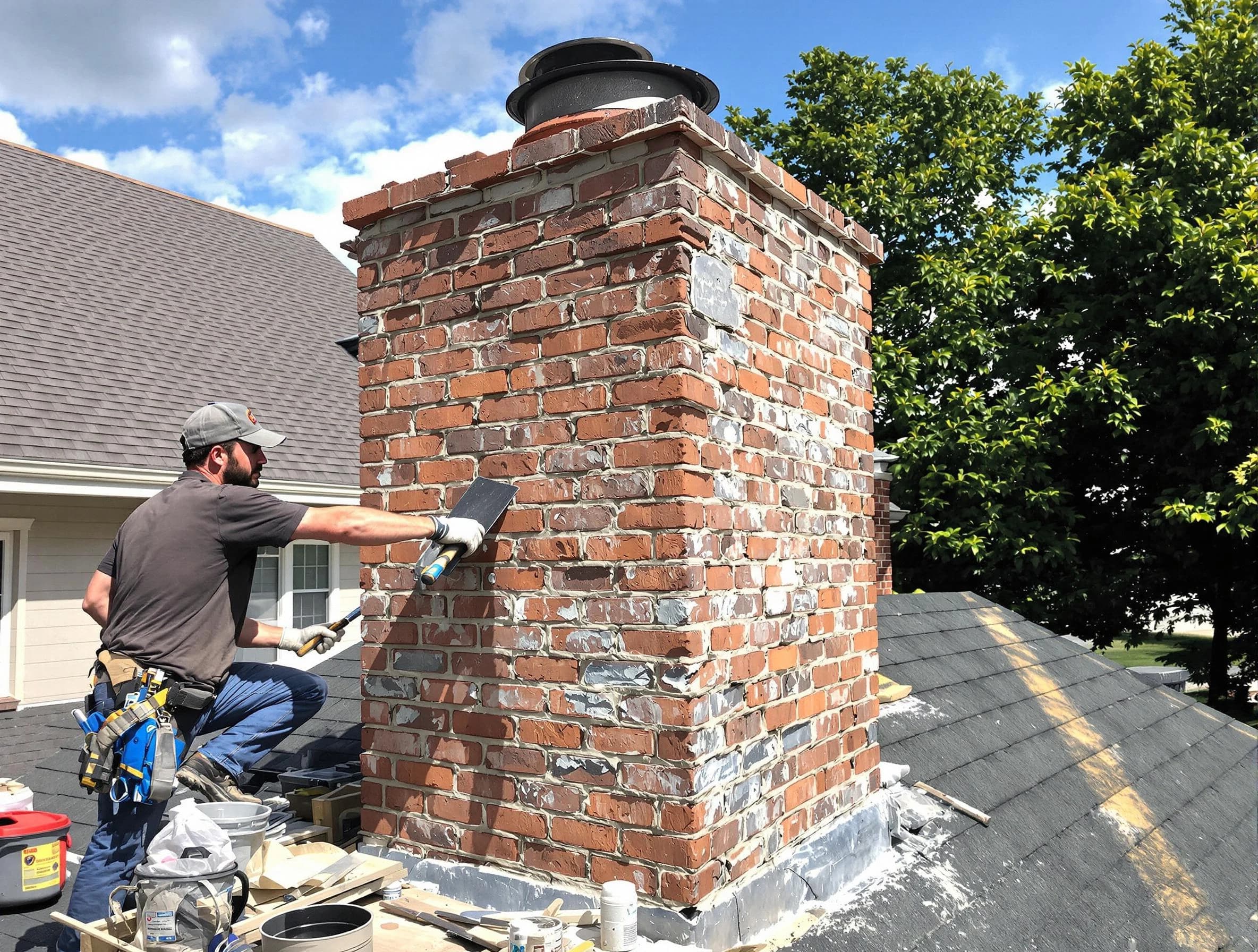 Completed chimney rebuild by East Providence Chimney Sweep in East Providence, RI