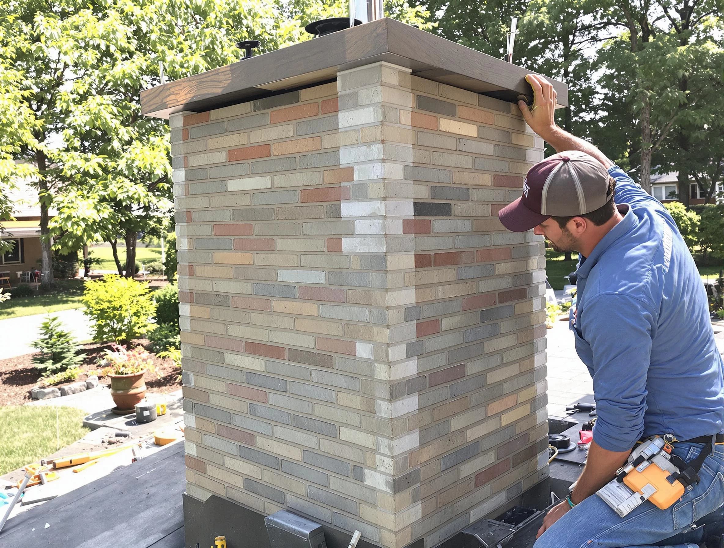 East Providence Chimney Sweep completing a modern chimney remodel in East Providence, RI