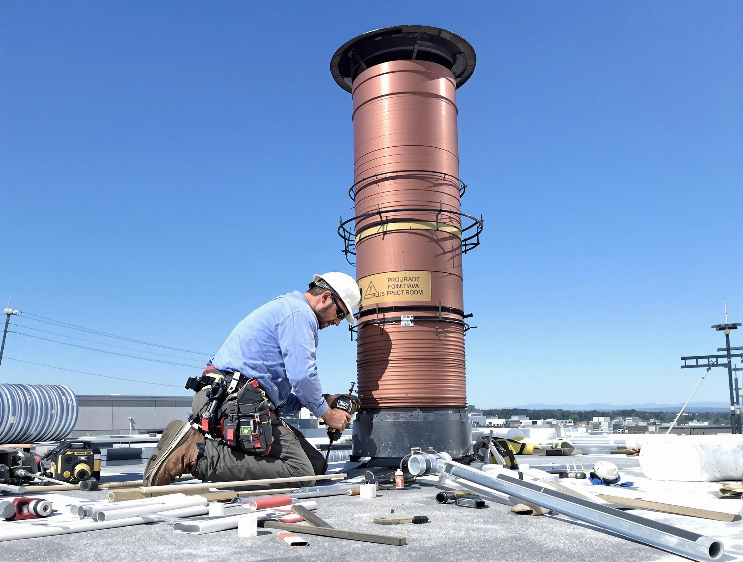 Installed chimney liner by East Providence Chimney Sweep in East Providence, RI