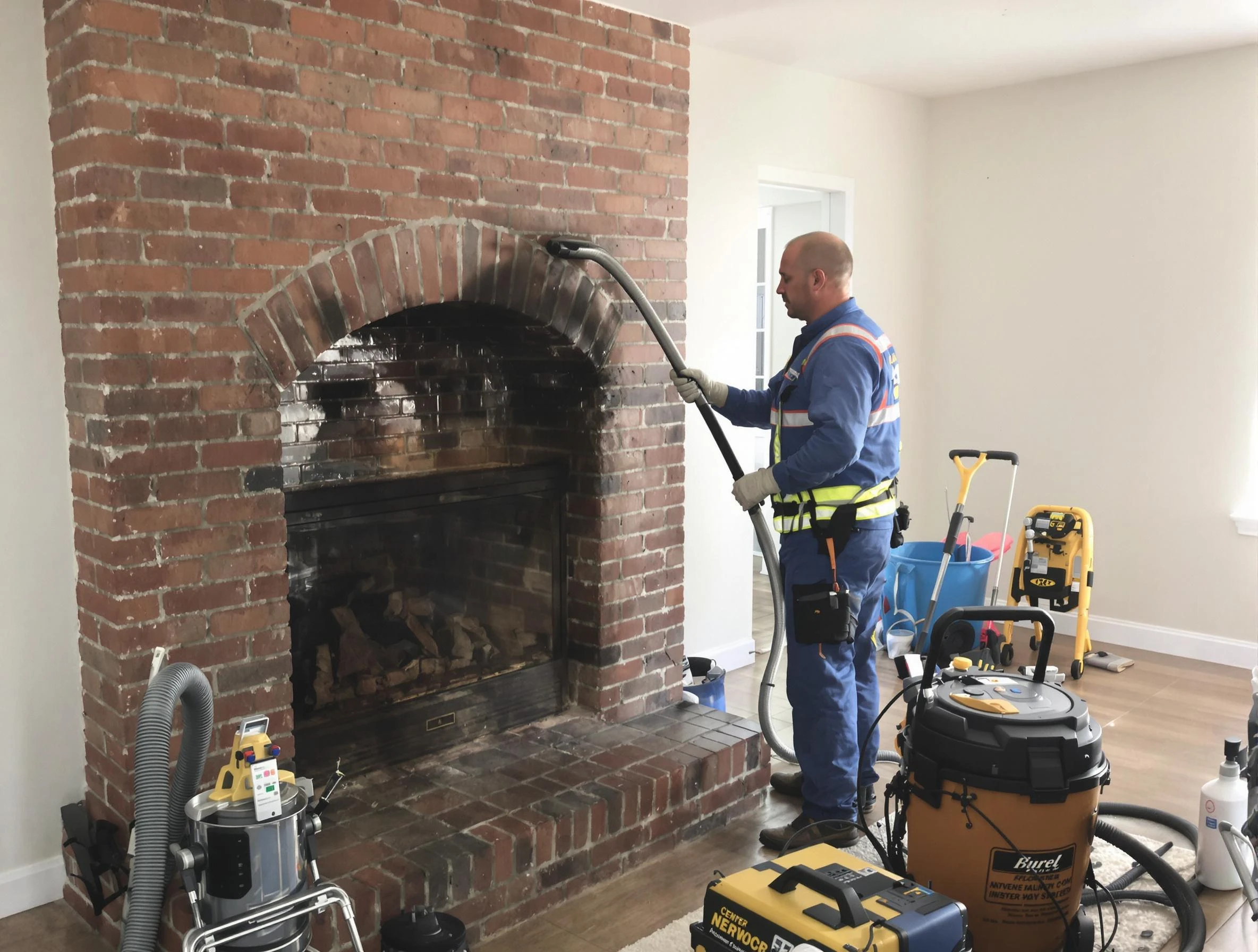 East Providence Chimney Sweep expert performing detailed chimney sweep in East Providence, RI