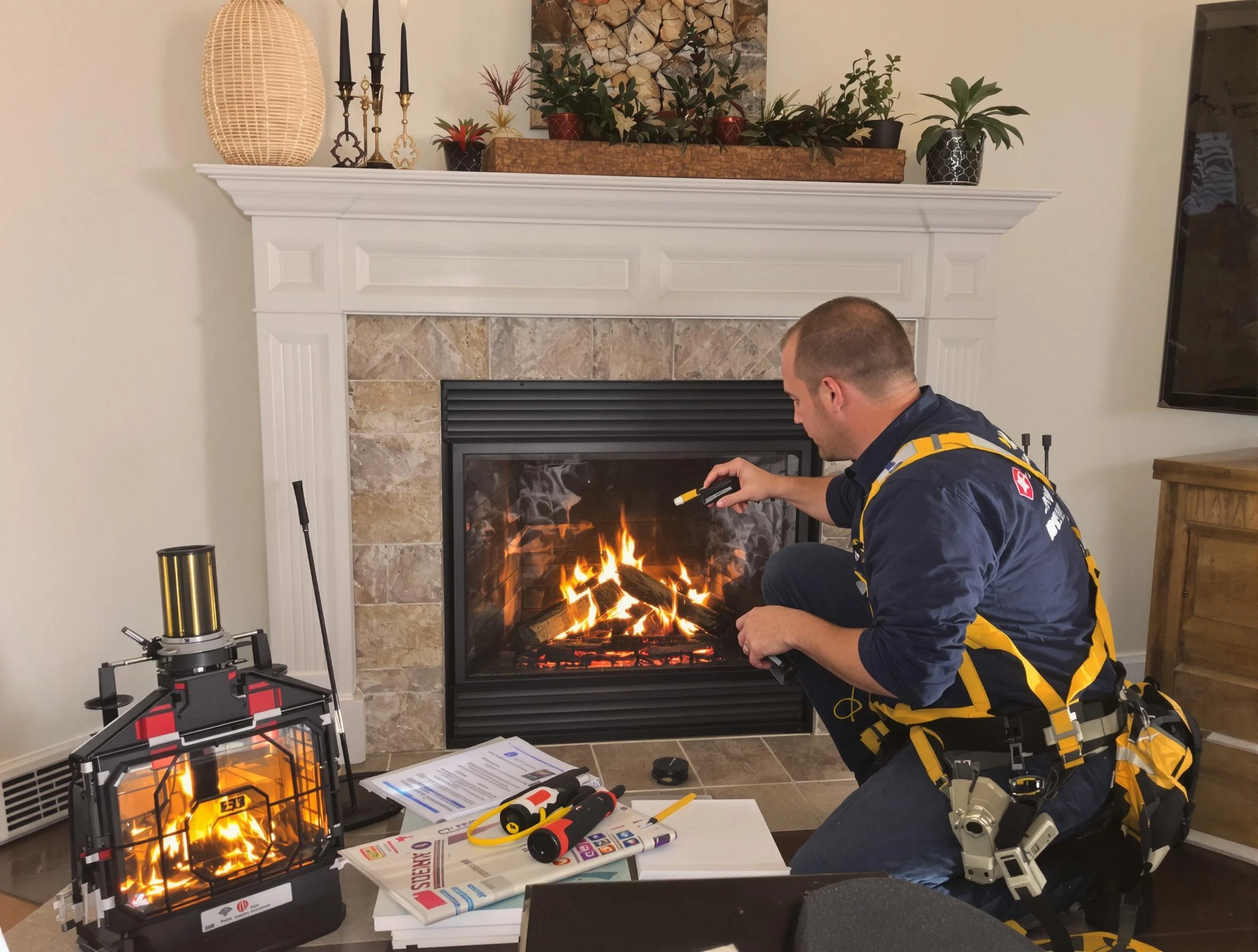 Safety-focused fireplace inspection by East Providence Chimney Sweep in East Providence, RI